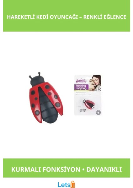 Uğur Böceği Hareketli Kedi Oyuncağı Eğlenceli ve Interaktif