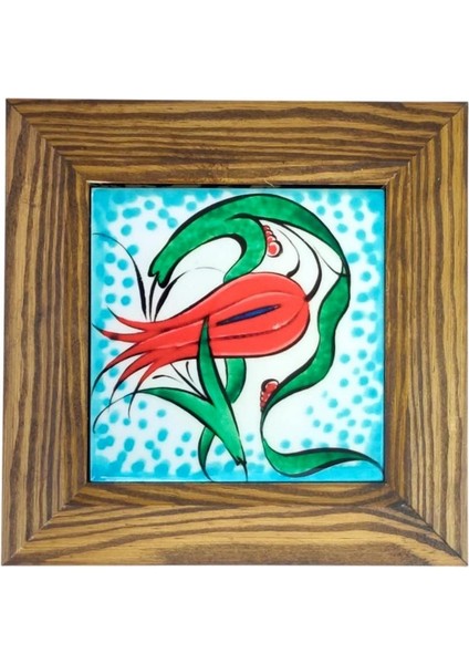 Ahşap Çerçeveli Dekoratif Seramik Tablo. SRMK-2024112
