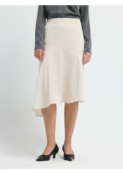 Saten Volanlı Etek Vanilya 12745791000 fiyatları