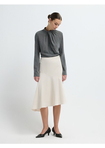 Saten Volanlı Etek Vanilya 12745791000 modelleri