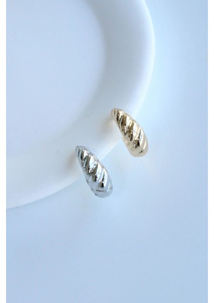 Burgu Tasarım Sıkıştırmalı Earcuff Kıkırdak Küpe Gümüş