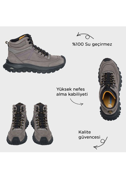 Erkek Koyu Gri Hakiki Deri Su Geçirmez Outdoor Bot 5K1GB16350 fiyatları