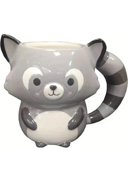 3D Rakun Seramik Kahve Fincanı