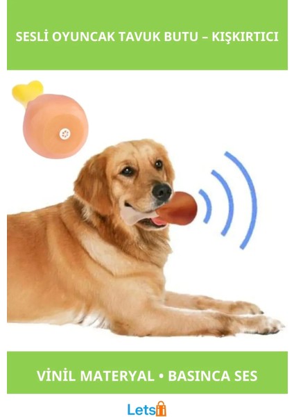 Sesli Vinil Köpekler Için Eğlenceli Tavuk Butu Oyuncak
