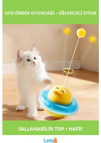 Ufo Şekilli Sevimli Ördek Kedi Oyuncağı ile Eğlenceli Oyun Deneyimi