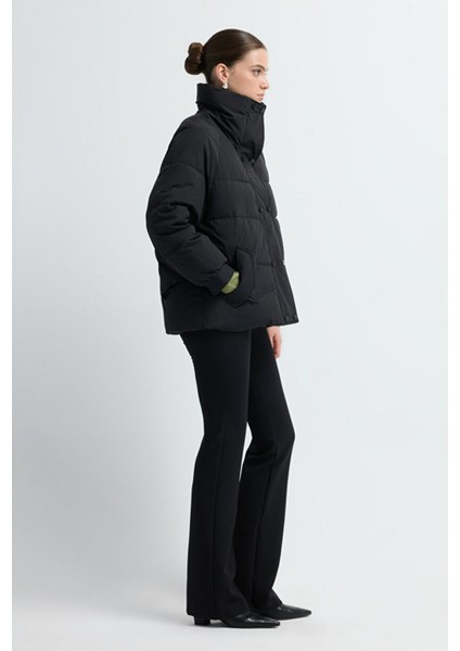 Cepli Kısa Şişme Mont Siyah 15245277000 indirimleri