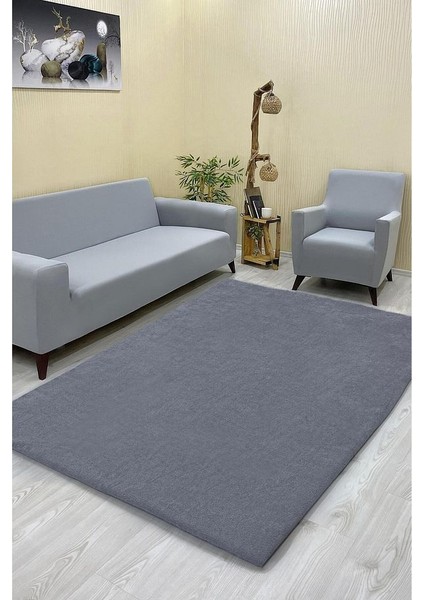 Düz Model Welsoft Halı Örtüsü Koyu Gri Renk - 160 x 230
