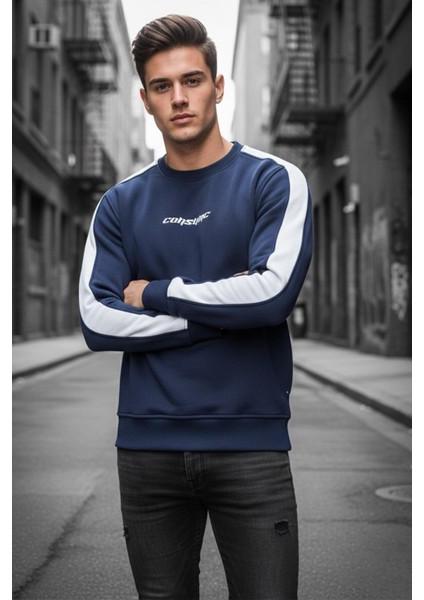 Comsumc Üç Iplik Şardonlu Bisiklet Yaka Erkek Sweatshirt