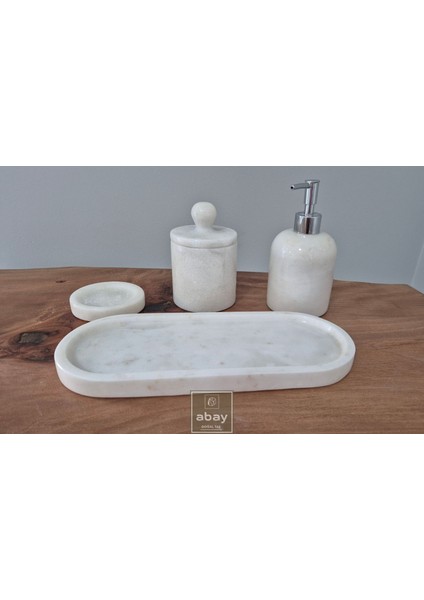 Beyaz Mermer 4 Parça Banyo Seti fiyatları