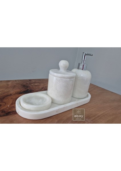 Beyaz Mermer 4 Parça Banyo Seti modelleri