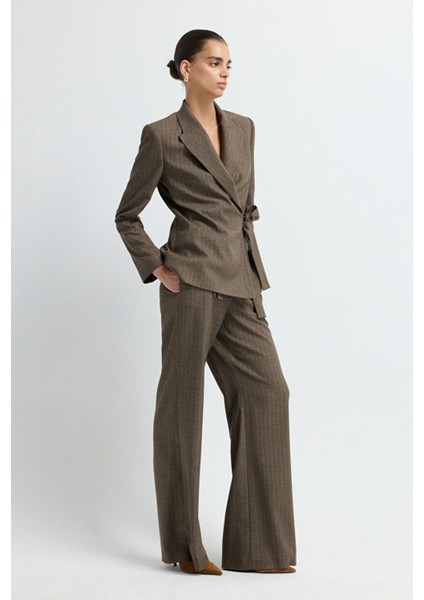 Geniş Paça Pantolon Kahve 15345734001