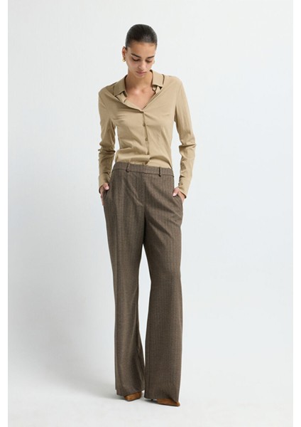 Geniş Paça Pantolon Kahve 15345734001