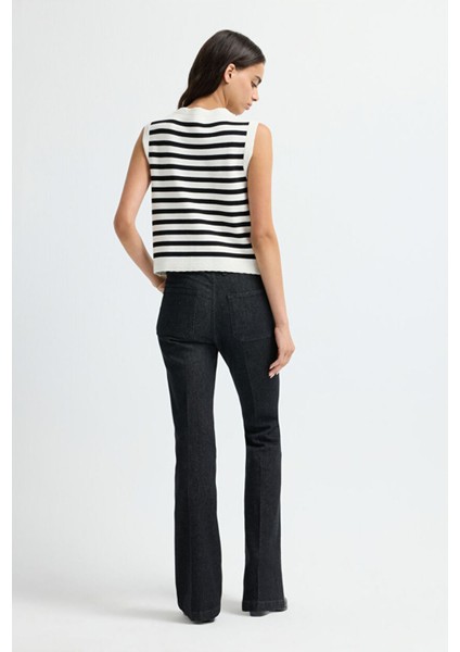 Düğmeli Triko Yelek Kemik 17945623000 indirimleri