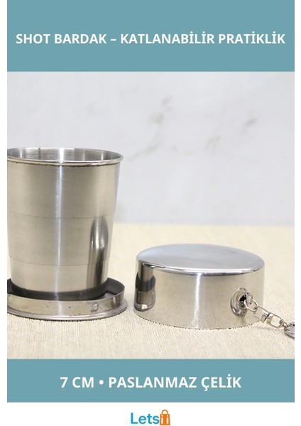 Katlanabilir Paslanmaz Çelik 7 cm Shot Bardak