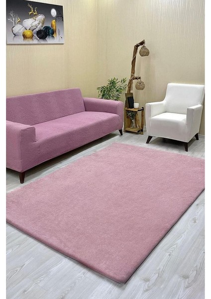 Düz Model Welsoft Halı Örtüsü Pudra Renk - 160 x 230