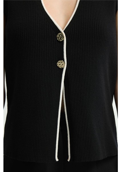 Kolsuz Triko Yelek Siyah 179L9627000 fiyatları