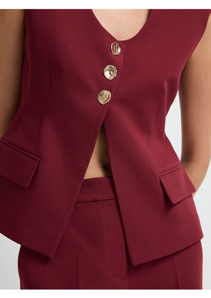 Cep Kapaklı Yelek Bordo 17944736001 fiyatları