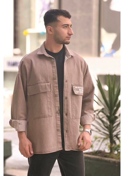 R-6006 Çift Cep Kapaklı Kot Gömlek modelleri