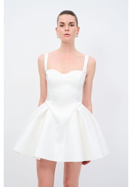 Mert Aslan Askılı Mini Elbise Kemik 12445465000 fırsatları