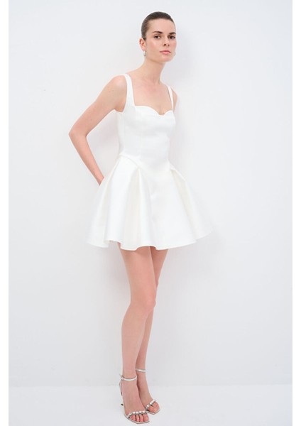 Mert Aslan Askılı Mini Elbise Kemik 12445465000 indirimleri