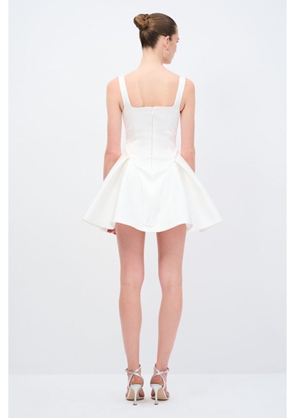 Mert Aslan Askılı Mini Elbise Kemik 12445465000