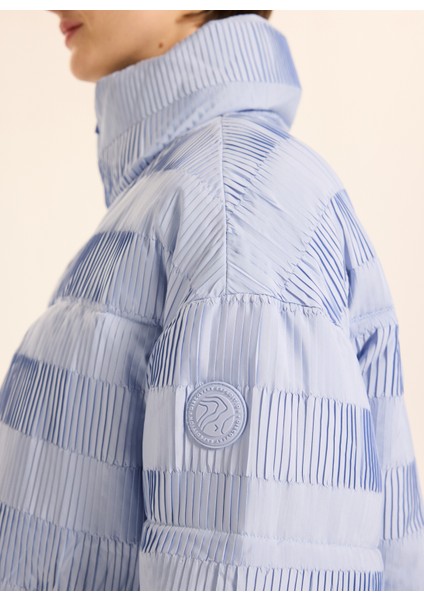 D5WL-MNT3795 Mavi Düz Kadın Mont fırsatları