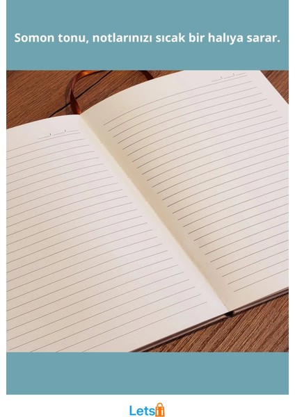 Somon Renkli Desenli Deri Defter 21X15 cm 96 Yaprak fiyatları