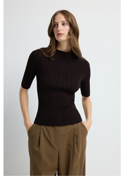 Fitilli Triko Bluz Kahve 13945619000 fırsatları