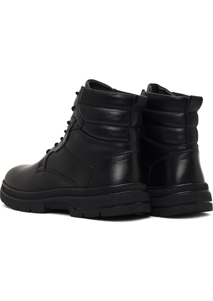 Erkek Siyah Bağcıklı Deri Bot 25WFD700518