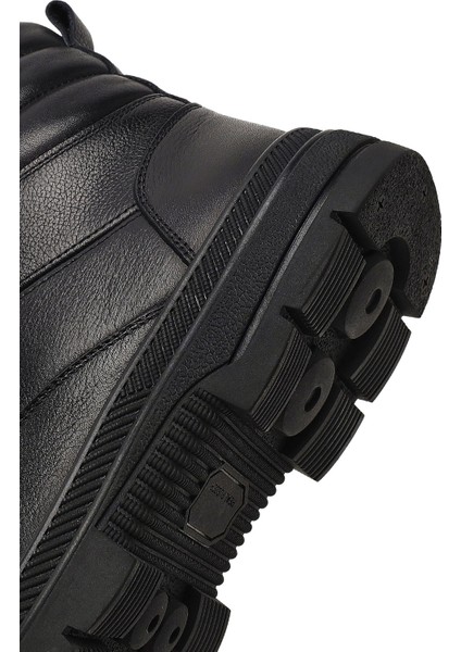 Erkek Siyah Bağcıklı Deri Bot 25WFD700518