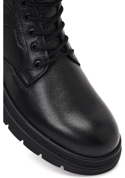 Erkek Siyah Bağcıklı Deri Bot 25WFD700518