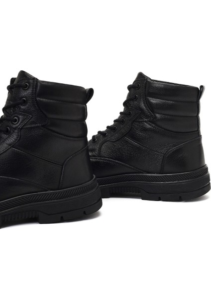Erkek Siyah Bağcıklı Deri Bot 25WFD700518