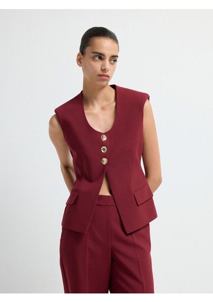 Cep Kapaklı Yelek Bordo 17944736001 fırsatları