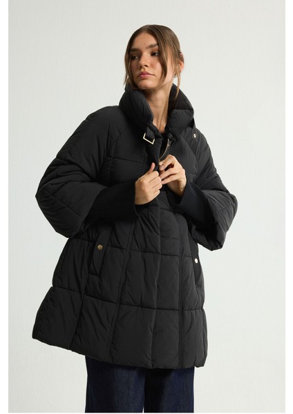 Ribana Detaylı Şişme Mont Siyah 152L9395000