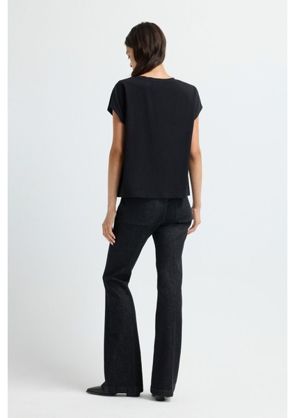 Pul Nakışlı Tişört Siyah 17545830000 indirimleri