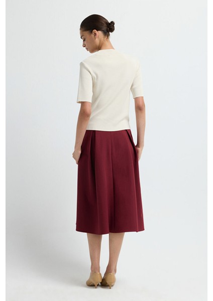 Yakası Taş Detaylı Triko Kazak Vanilya 13943006002 indirimleri