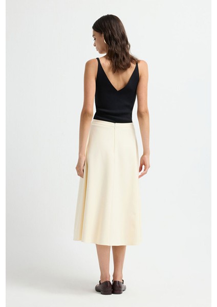 Gabardin A Kesim Etek Vanilya 12745705000