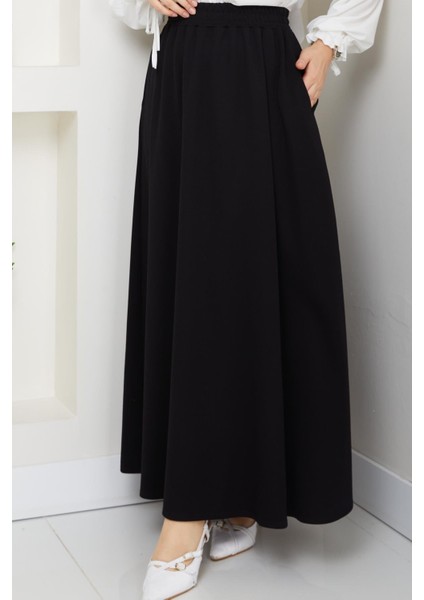 Siyah Oyssho Kumaş Kadın Etek Beli Lastikli 38 40 42 44 46 48 Bedenlere Uyumludur. fiyatları