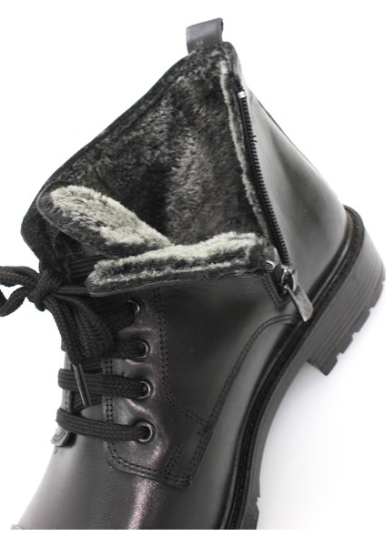 Erkek Hakiki Deri Klasik Tarz Fermuarlı Içi Kürklü Bot AL25/KB529 indirimleri