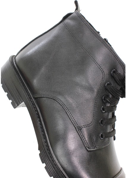 Erkek Hakiki Deri Klasik Tarz Fermuarlı Içi Kürklü Bot AL25/KB529