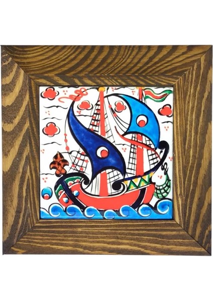 Çerçeveli Gemi Motifli Seramik Tablo, SRMK-2025204