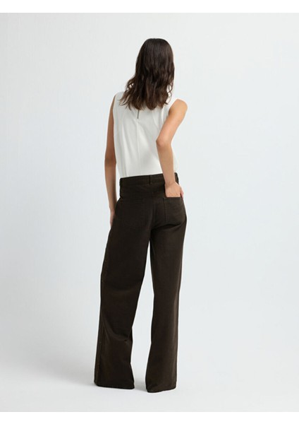 Taş Detaylı Denim Pantolon Kahve 15345840000