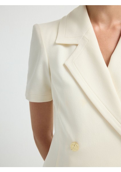 Kruvaze Kısa Kollu Elbise Kemik 12442934004 fiyatları