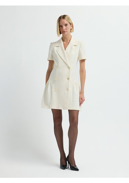 Kruvaze Kısa Kollu Elbise Kemik 12442934004 modelleri