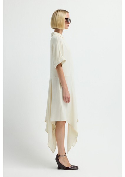 Kısa Kollu Kloş Elbise Vanilya 12445782000 modelleri