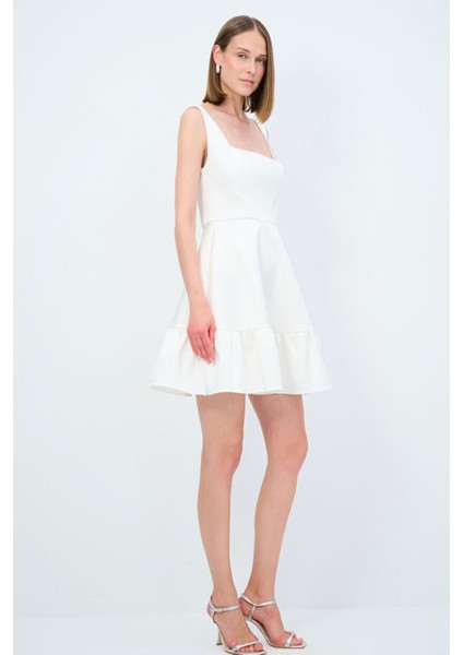 Mert Aslan Taş Detaylı Mini Elbise Kemik 12444190001 fırsatları