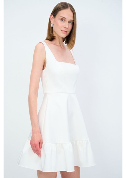 Mert Aslan Taş Detaylı Mini Elbise Kemik 12444190001 indirimleri