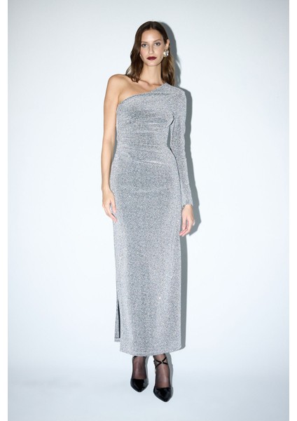 Mert Aslan Asimetrik Örme Elbise Silver 12444590002 indirimleri