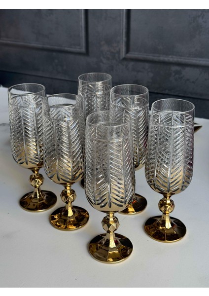 Manolya Leafy Gold 6'lı Kahve Yanı Su KADEH(180ML) modelleri