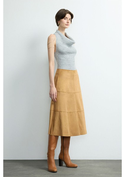 Moda Tutkusu Süet Midi Etek Camel 127M2273000 modelleri